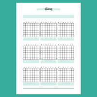 Monthly Vitamins Journal Template - Version 1 Full Page View