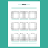 Monthly Vitamins Journal Template - Version 1 Full Page View
