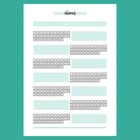 Monthly Vitamins Journal Template - Version 2 Full Page View