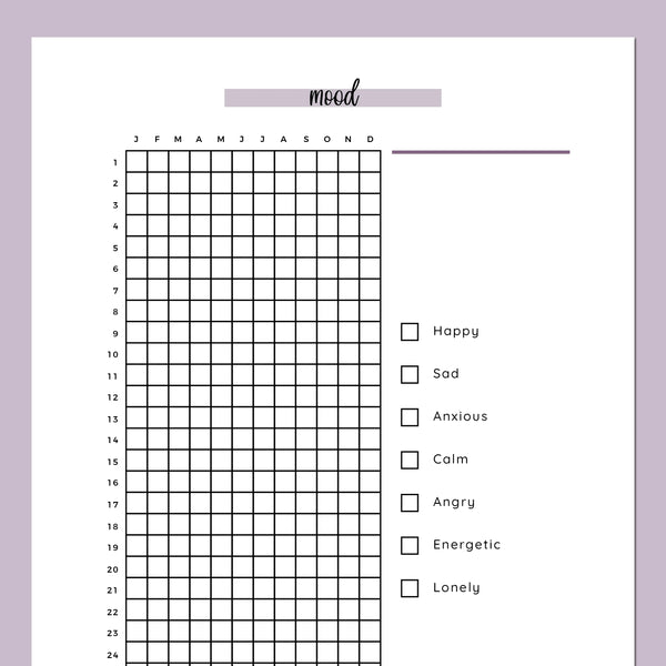 Mood Chart For Adults A5 | Instant Download Printable Template – Plan Print Land mood-chart-for-adults-a5-instant-download-printable-template-plan-print-land
