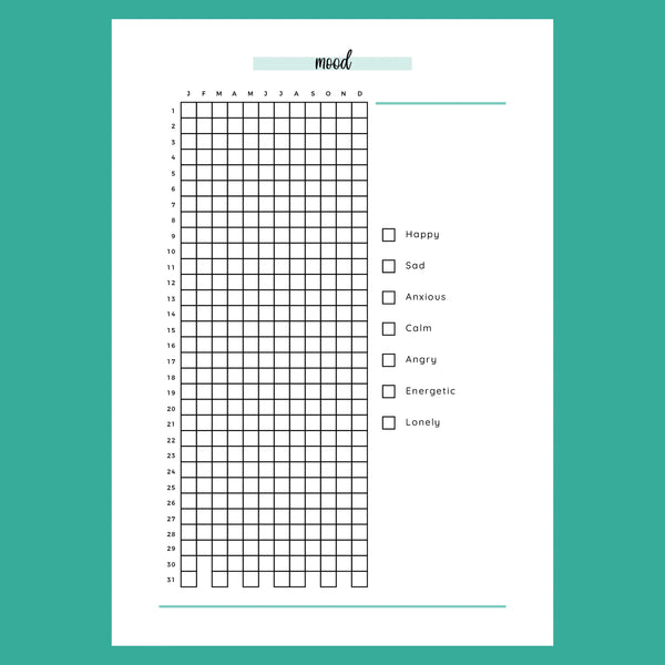 Mood Chart For Adults A5 Instant Download Printable Template Plan Mood chart for adults a5 instant download printable template plan