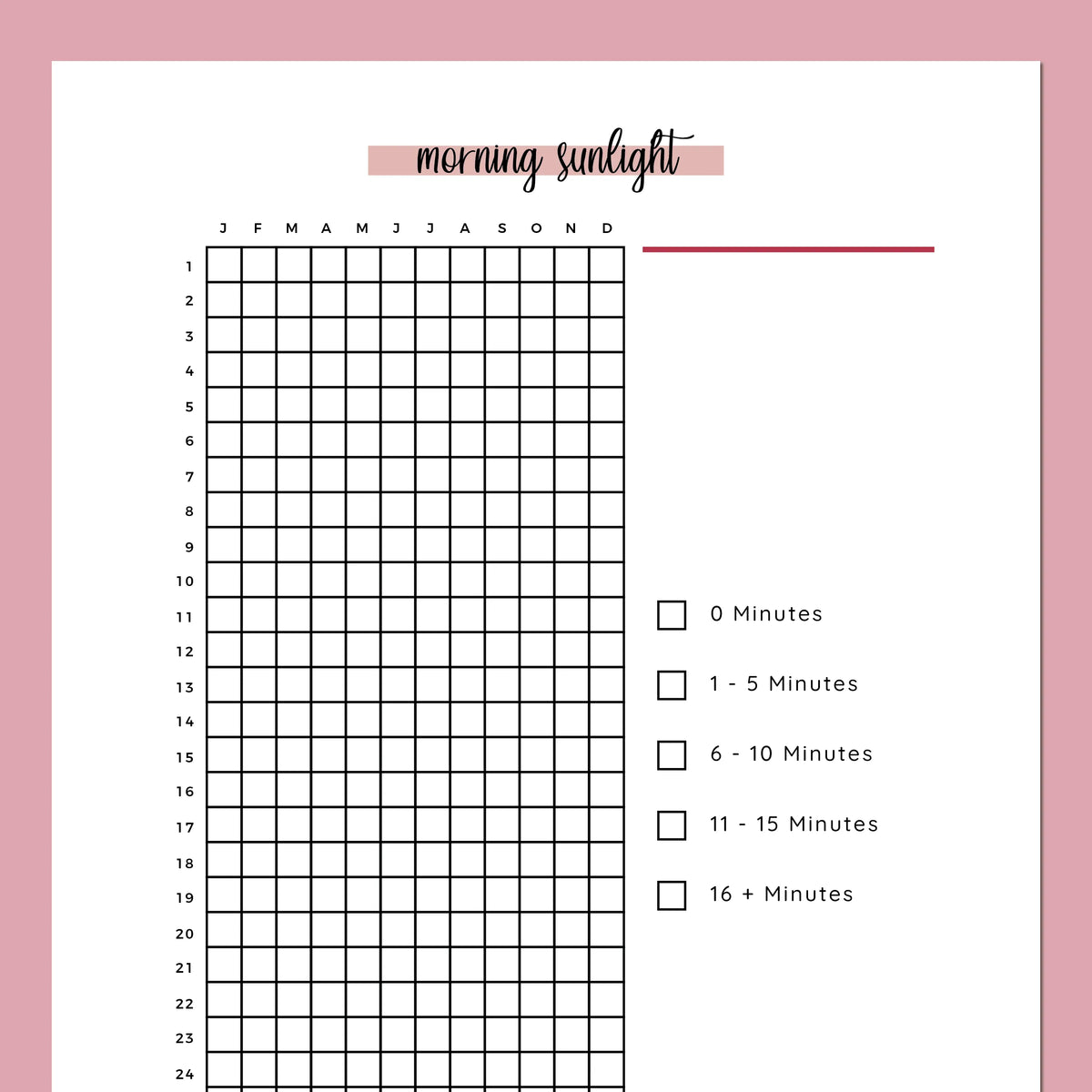 Morning Sunlight Tracking Journal A5 | Instant Download PDF – Plan ...