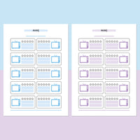 Movie Tracking Journal Template - Aqua and Light Purple