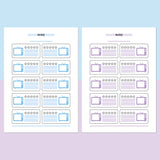 Movie Tracking Journal Template - Aqua and Light Purple