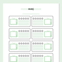 Movie Tracking Journal Template - Green