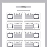 Movie Tracking Journal Template - Grey