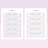 Movie Tracking Journal Template - Lavendar and Bright Pink
