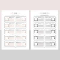 Movie Tracking Journal Template - Light Brown and Light Grey