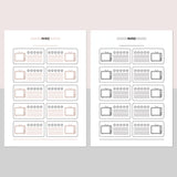 Movie Tracking Journal Template - Light Brown and Light Grey