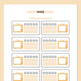 Movie Tracking Journal Template - Orange