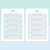 Movie Tracking Journal Template - Teal and Light Blue