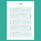 Movie Tracking Journal Template - Version 2 Full Page View