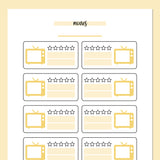 Movie Tracking Journal Template - Yellow