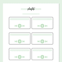 Music Playlist Journal Template - Green