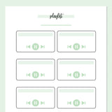 Music Playlist Journal Template - Green