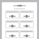 Music Playlist Journal Template - Grey