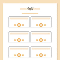 Music Playlist Journal Template - Orange