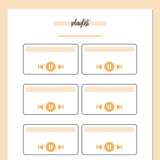 Music Playlist Journal Template - Orange