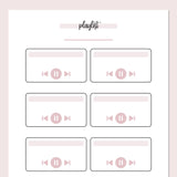 Music Playlist Journal Template - Pink