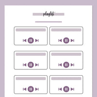 Music Playlist Journal Template - Purple