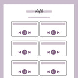 Music Playlist Journal Template - Purple