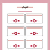 Music Playlist Journal Template - Red