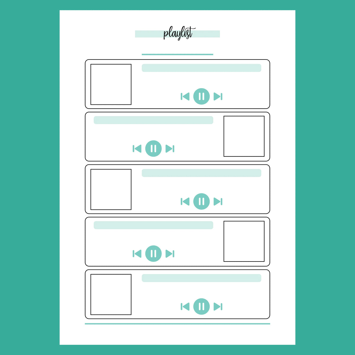 Music Playlist Journal Template Instant Download Printable PDF