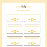 Music Playlist Journal Template - Yellow