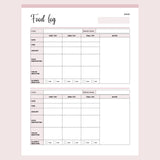 Newborn Food Tracking Log - Page Overview