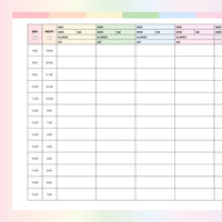 Nurse Shift Planner Template - Rainbow