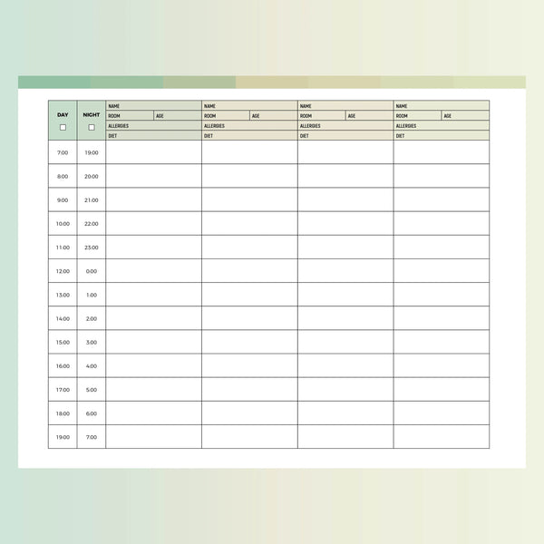Nurse Shift Schedule | A4 & US Letter Sizes | Instant Download Printable – Plan Print Land nurse-shift-schedule-a4-us-letter-sizes-instant-download-printable-plan-print-land