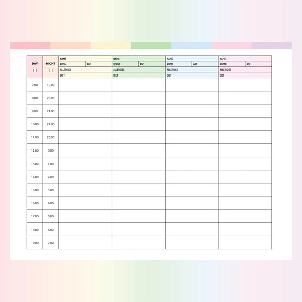 Printable Nurse Schedule Printable Nurse Schedule