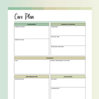 Nursing Care Plan Template Printable - Forrest