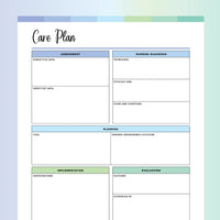 Nursing Care Plan Template Printable - Ocean