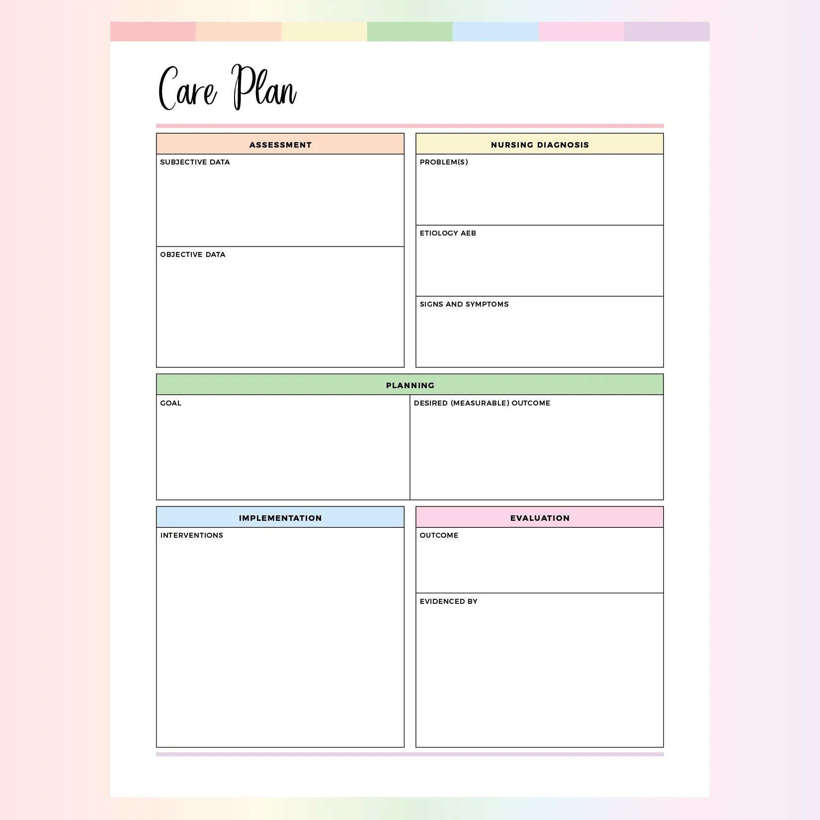 nursing-care-plan-template-printable-instant-download-pdf-plan-print-land for Free Printable Skin Assessment Forms Nursing Care Plan Template Printable | Instant Download PDF – Plan Print Land for Free Printable Skin Assessment Forms