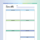 Nursing Skill Template - Ocean Color Scheme