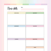 Nursing Skill Template - Rainbow Color Scheme