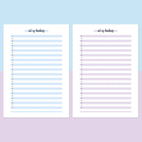 One Act Of Kindness Daily Template - Aqua and Light Purple