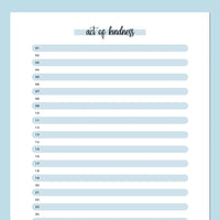 One Act Of Kindness Daily Template - Blue