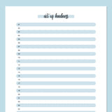 One Act Of Kindness Daily Template - Blue