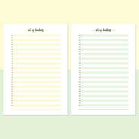 One Act Of Kindness Daily Template - Light Yellow and Light Green