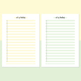 One Act Of Kindness Daily Template - Light Yellow and Light Green