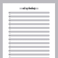 One Act Of Kindness Daily Template - Grey