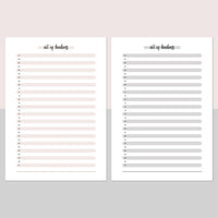 One Act Of Kindness Daily Template - Light Brown and Light Grey