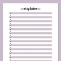 One Act Of Kindness Daily Template - Purple