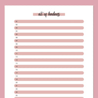 One Act Of Kindness Daily Template - Red