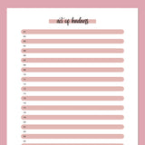 One Act Of Kindness Daily Template - Red