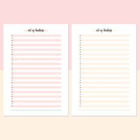 One Act Of Kindness Daily Template - Salmon Red and Bright Orange