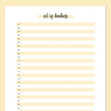 One Act Of Kindness Daily Template - Yellow