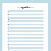 One Daily Affirmation Template - Blue